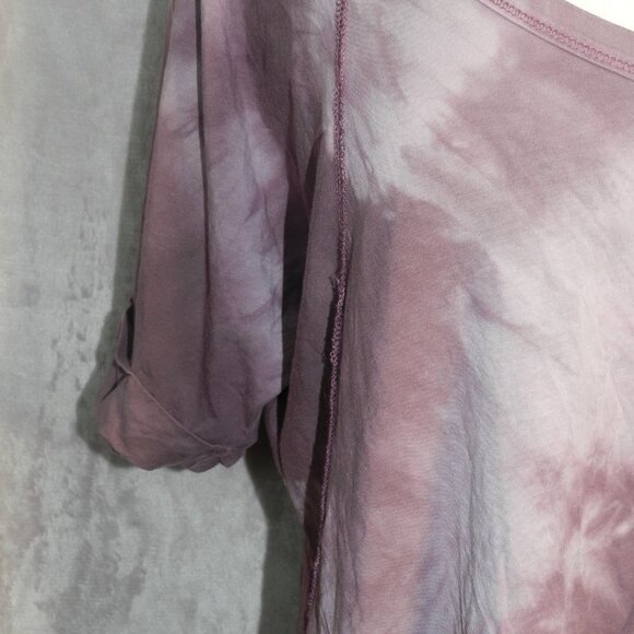 Collegiate Outfitters Womens Purple Tie Dye Cotton Short Sleeve Shirt Size Small - Picture 2 of 6
